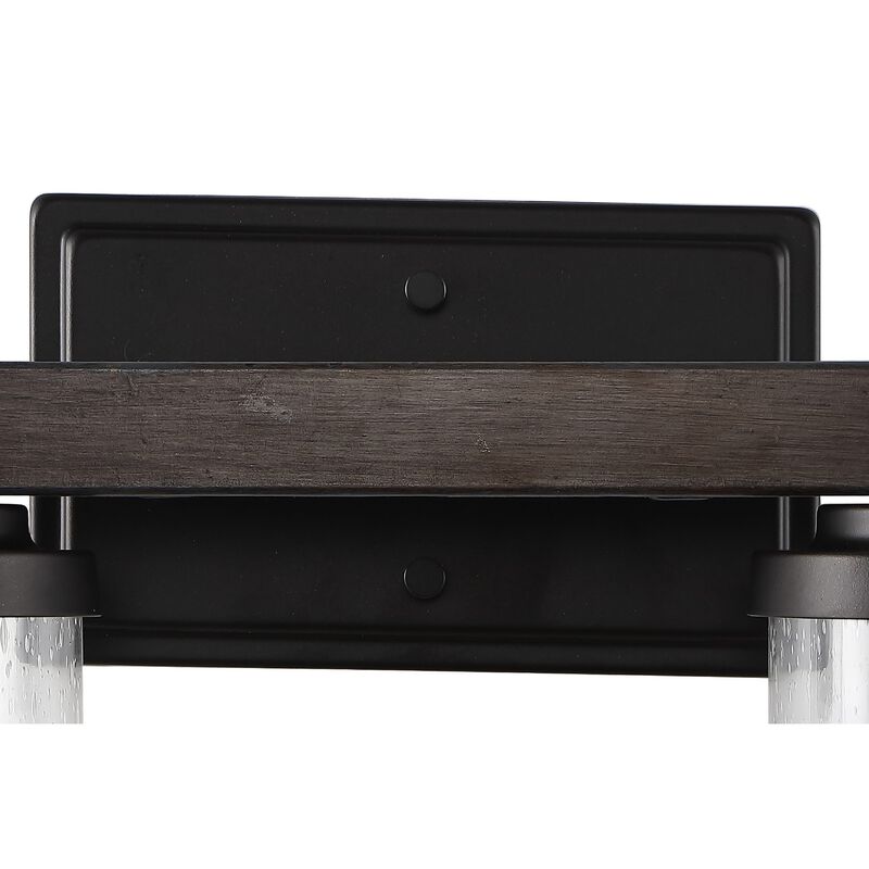 Bungalow Iron/Seeded Glass Rustic Farmhouse LED Vanity Light