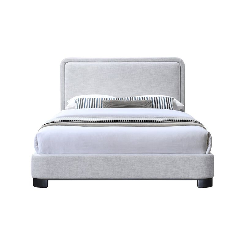 Meridian Furniture Nolita Grey Linen Textured Fabric King Bed