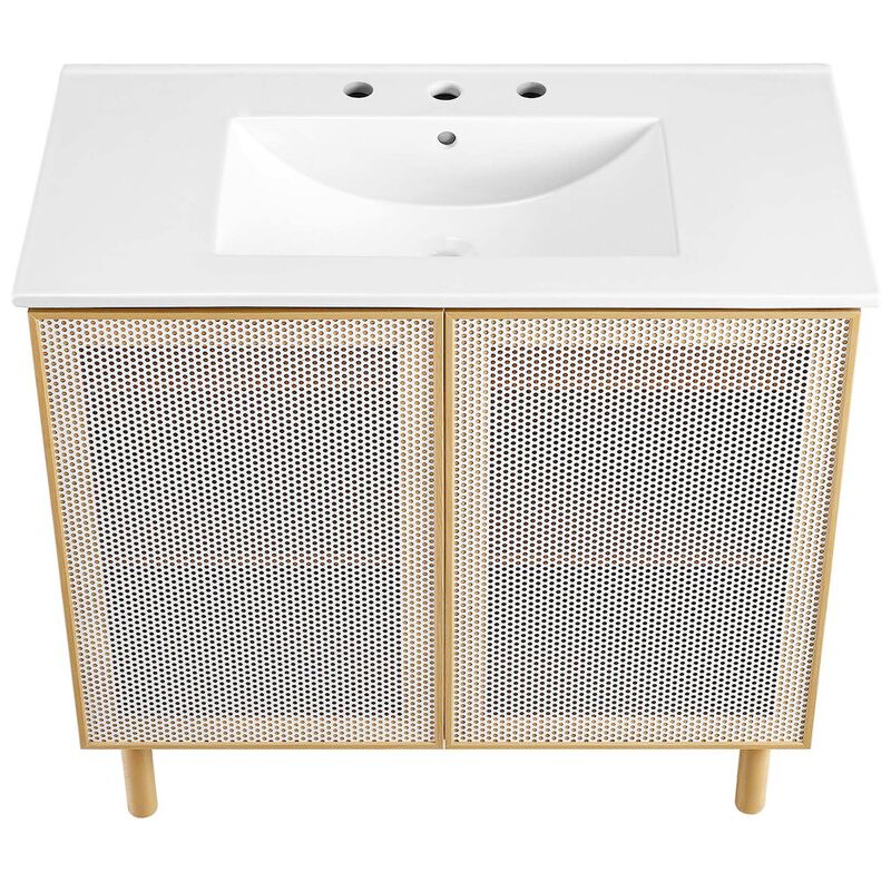 Modway Calla 36 Perforated Metal Bathroom Vanity