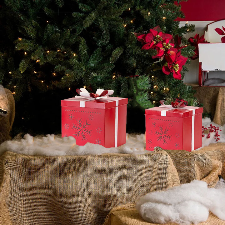 Decorative Present Set of 2 for Seasonal Home Styling