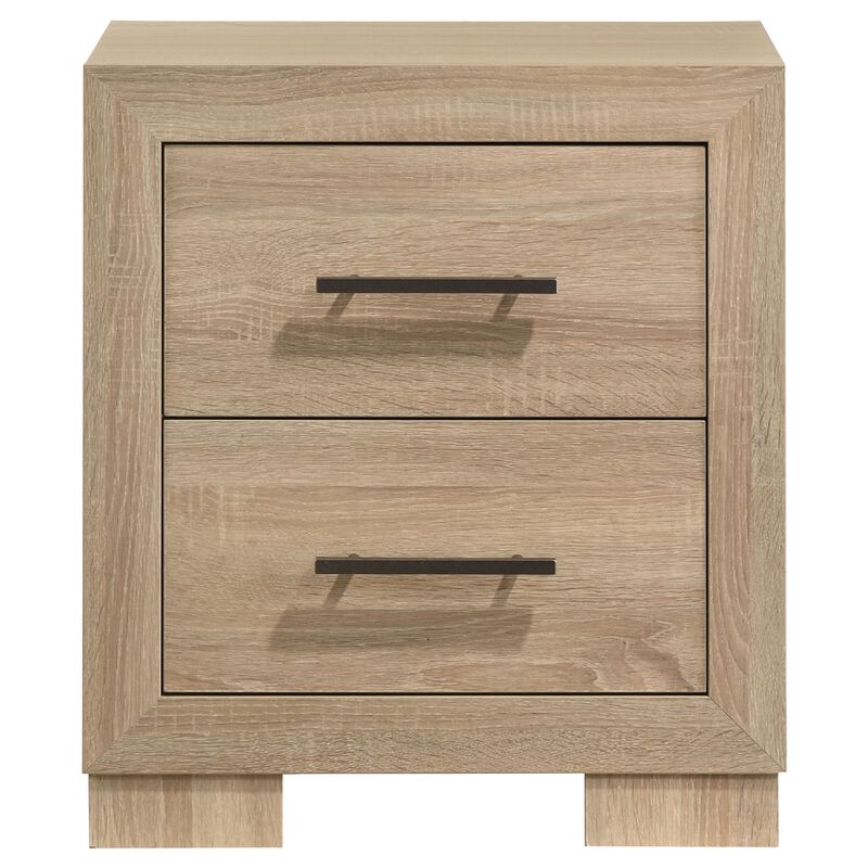 Poxy Nightstand, 2 Drawers and Hidden Casters, Oak Brown, 25 Inch image number 0