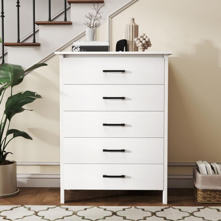 Hivvago Modern 5-Drawer Multipurpose Chest Dresser with Metal Handles