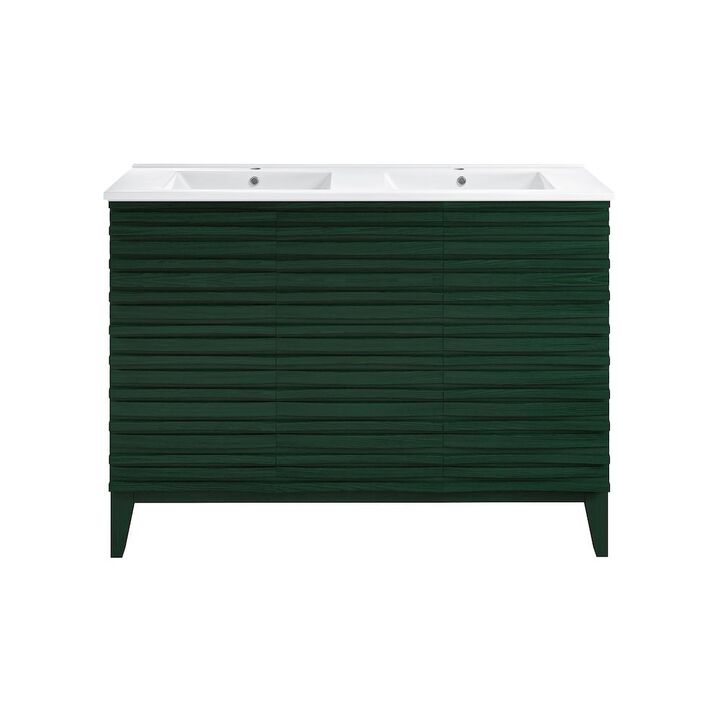 Cascade 48 in. Bathroom Vanity with 3-Hole Ceramic Sink Top