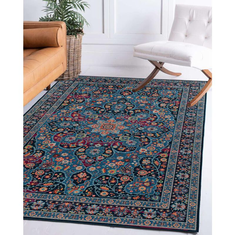 Linon Emerald Grenier Navy & Blue, Rug image number 5