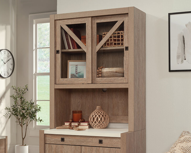 Dixon City Library Hutch w/ Sliding Doors