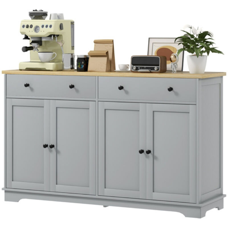Freestanding Kitchen Cabinet with Adjustable Shelves for Efficient Storage