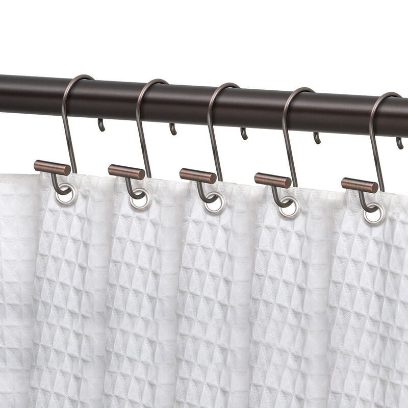 12-Piece Resistant Metal Shower Curtain Hooks with T-Bar End image number 1