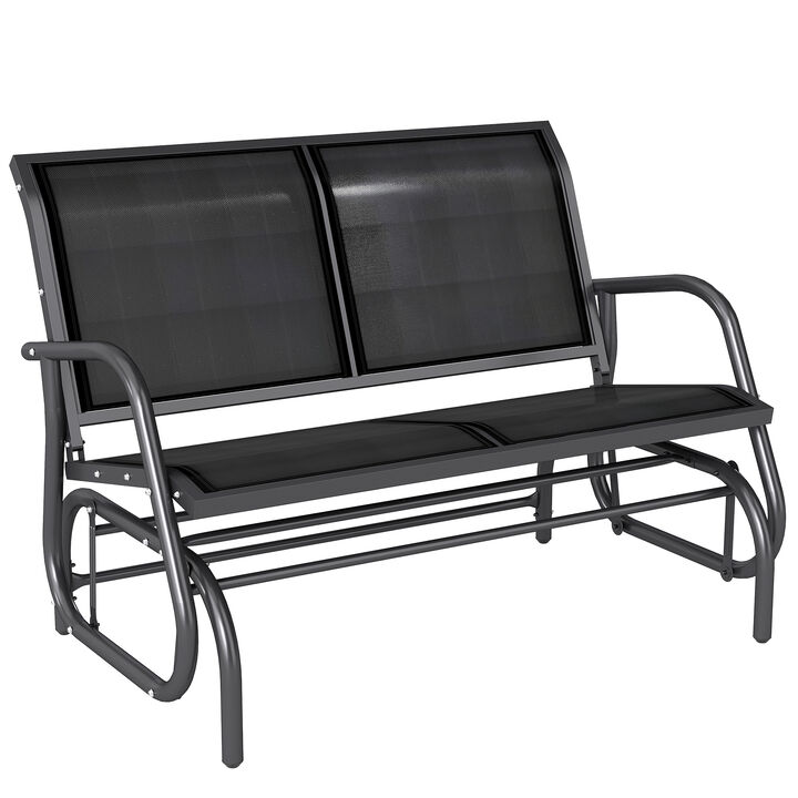 Hivvago 2-Person Outdoor Glider Bench with Powder Coated Steel Frame