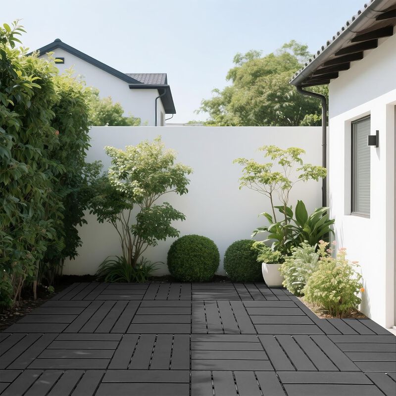 44 Pcs Plastic Interlocking Deck Tiles, Outdoor Patio Flooring, Waterproof Patio Pavers for Pool Balcony Backyard Porch image number 8