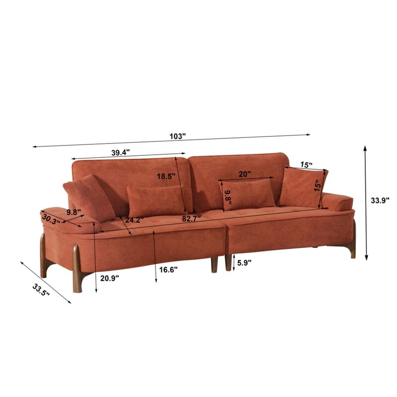 Wipelt Comfortable Deep-Seated Sectional Sofa image number 9