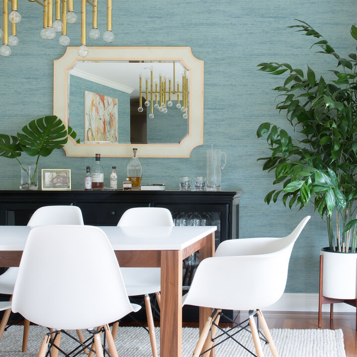 Lindsay Aqua Chenille Wallpaper
