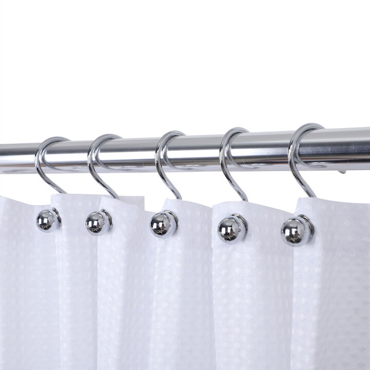 Utopia Alley Rust-Resistant Metal Shower Curtain Hooks, Decorative Round Base Design, Shower Hooks Hangers for Bathroom, Kitchen Utensils, Curtains, Clothing, Towels etc - Set of 12
