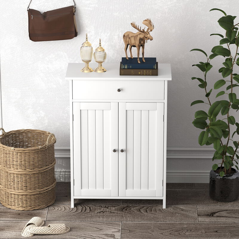 Bathroom Storage Cabinet with 2 Doors &ndash; Freestanding Floor Organizer