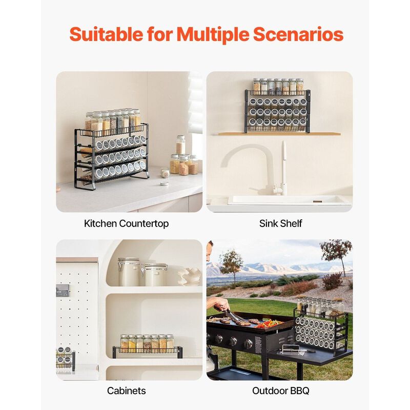 4 Tier Detachable Spice Rack Organizer for Cabinet and Kitchen Storage image number 4