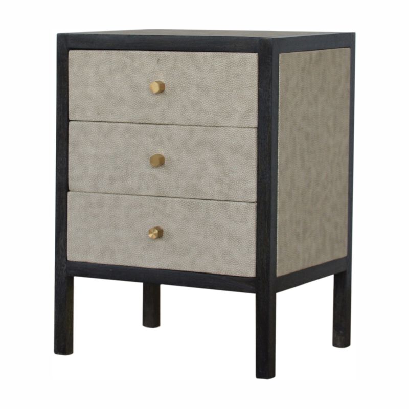 Artisan Furniture Solid Wood  Faux Leather Nightstand