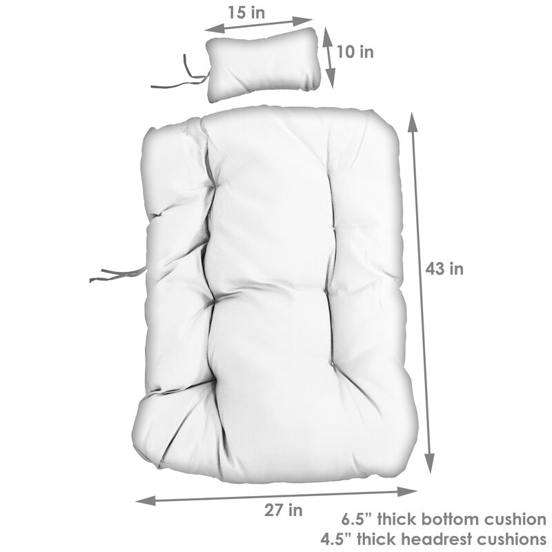 Sunnydaze Julia Egg Chair Replacement Seat and Headrest Cushions