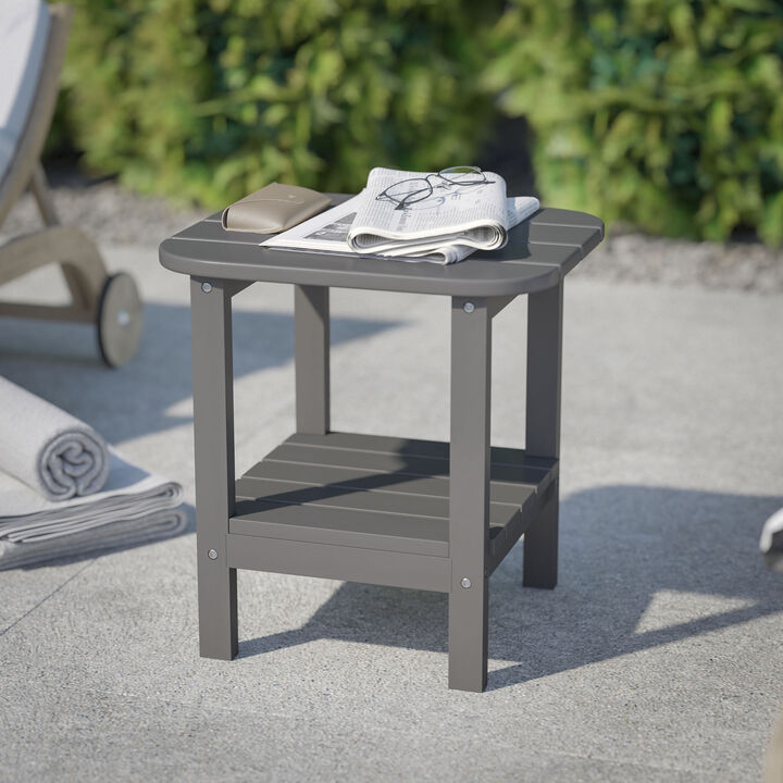 White 2 Tier Patio Side Table