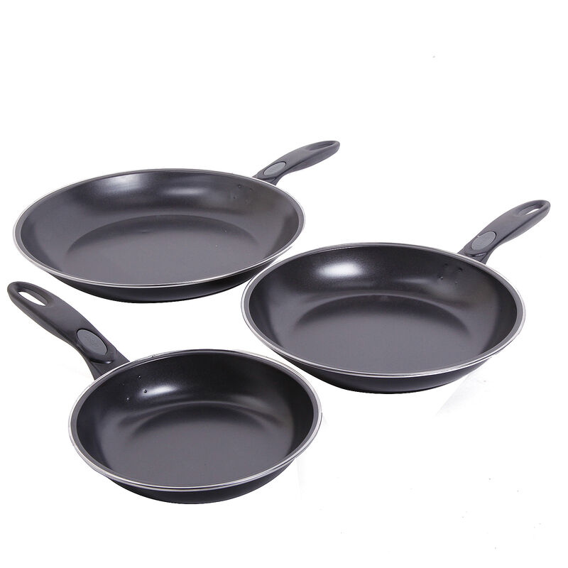 Gibson Home Aventura 3 piece Frying Pan Set in Black image number 0