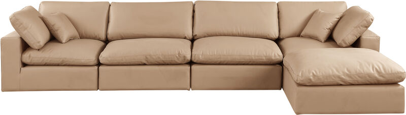 Meridian Furniture Comfy Tan Vegan Leather Modular Sectional