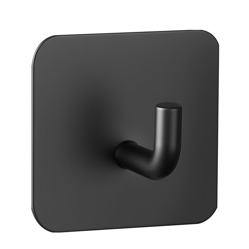 4 Pack Self Adhesive Wall Hooks Heavy Duty for Bathroom Kitchen Towel Coat-Matte Black image number 9