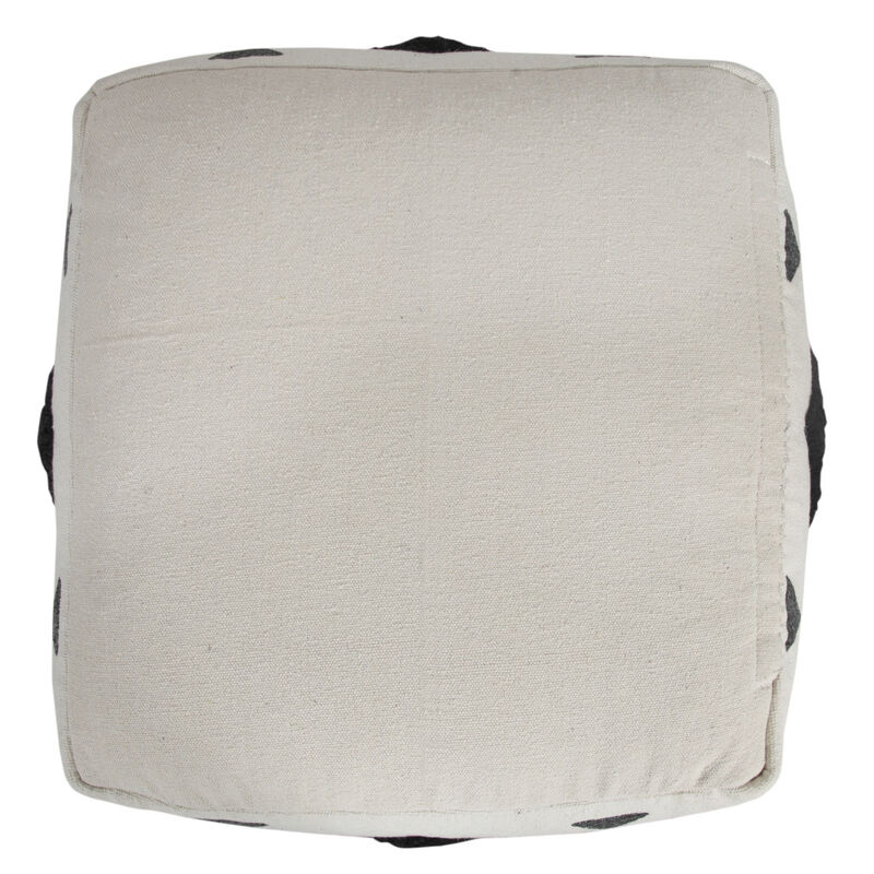 Handcrafted Cotton Geometric Pouf – Ottoman Accent Seat for Home Décor