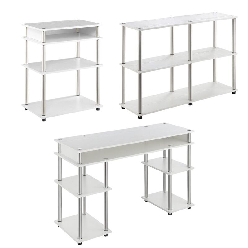 Convenience Concepts Designs2Go No Tools Desk, Printer Stand, and Console Table Set