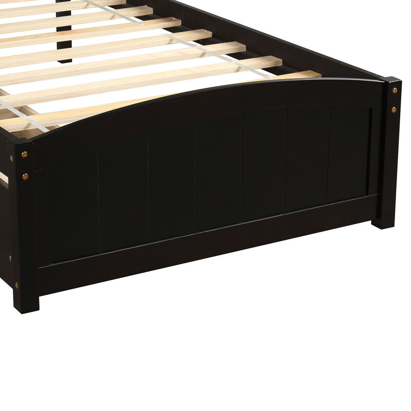 Whisen Elegant Design Twin size Platform Bed with Two Drawers - Espresso