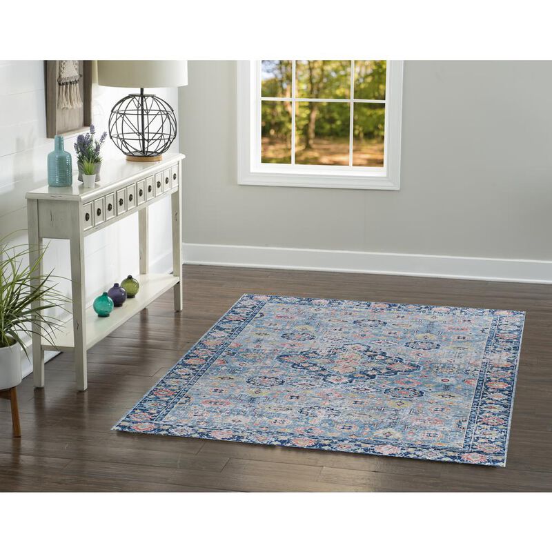 Linon Emerald Canton Blue & Ivory, Rug image number 4