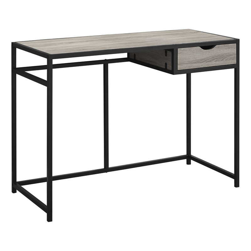 Monarch Specialties I 7221 Computer Desk, Home Office, Laptop, Storage Drawer, 42"L, Work, Metal, Laminate, Brown, Black, Contemporary, Modern