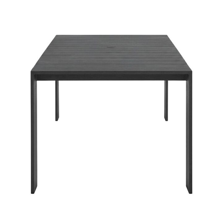 Outdoor Rectangular Table With Aluminum Frame For Patio Dining