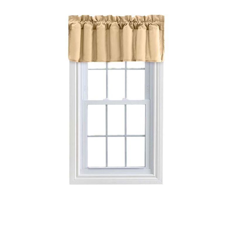Ellis Stacey Solid Color Window 3" Rod Pocket High Quality Fabric Lined Filler Valance 42"x13" Almond