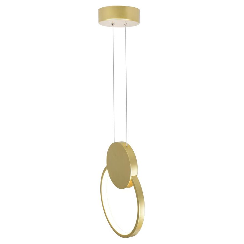 Pulley 8 in LED Satin Gold Mini Pendant