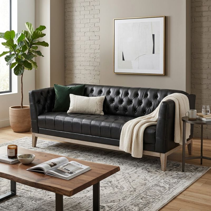 Jitrap Mid Century Modern Chesterfield Sofa image number 1