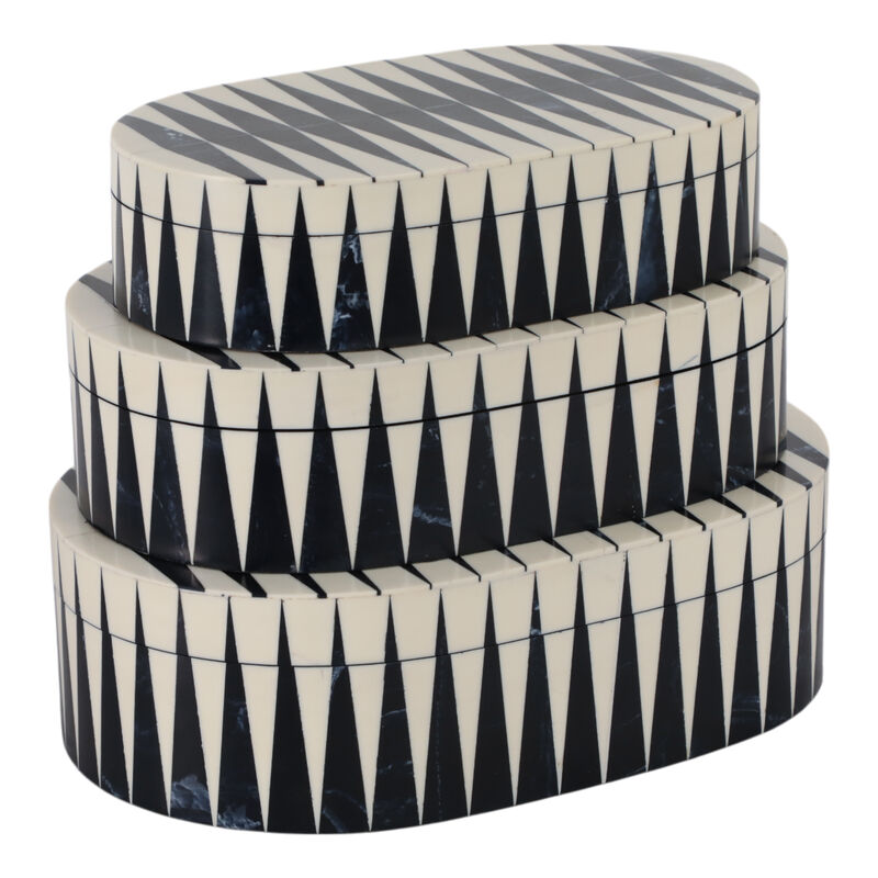 S/3 10/11/12" Oval Bold Lines Boxes, White/blue image number 5