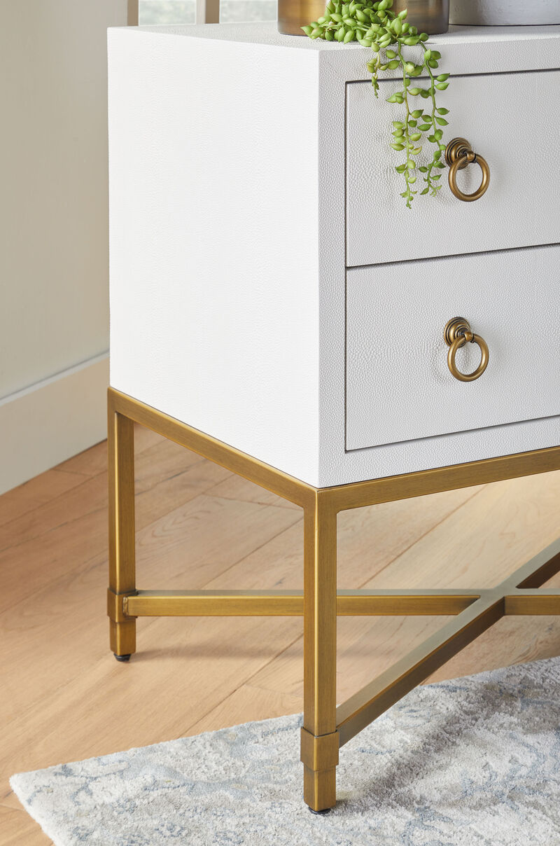 Pearl Shagreen 2-Drawer Nightstand