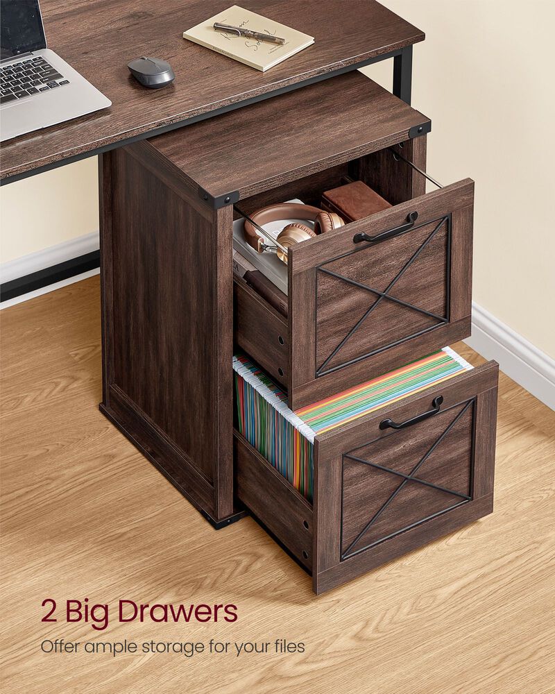 Compact 2-Drawer Filing Cabinet &ndash; Lockable File Organizer for Home, Study, or Small Office Use