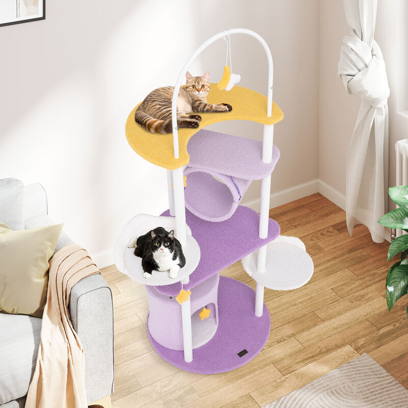 Large Cat Tower with Metal Frame and Jumping Platforms