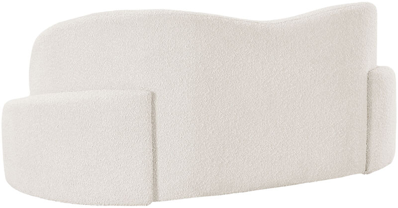Meridian Furniture Principessa Cream Boucle Fabric Loveseat