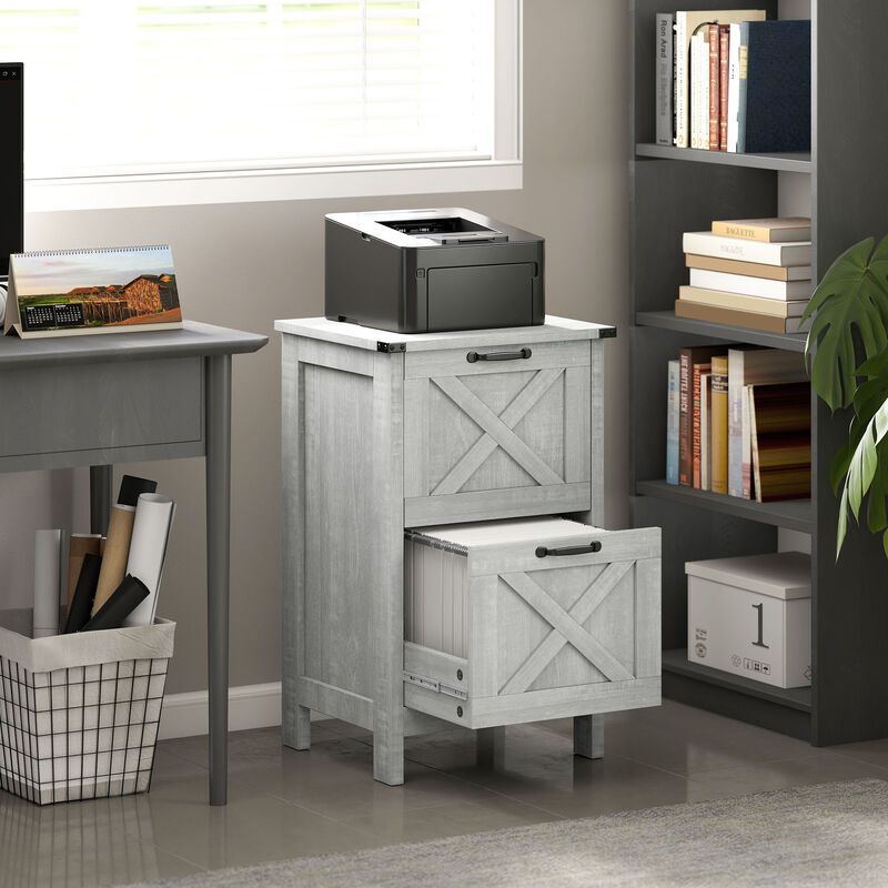 Hivvago Rustic 2-Drawer Vertical Filing Cabinet for Home or Office image number 1