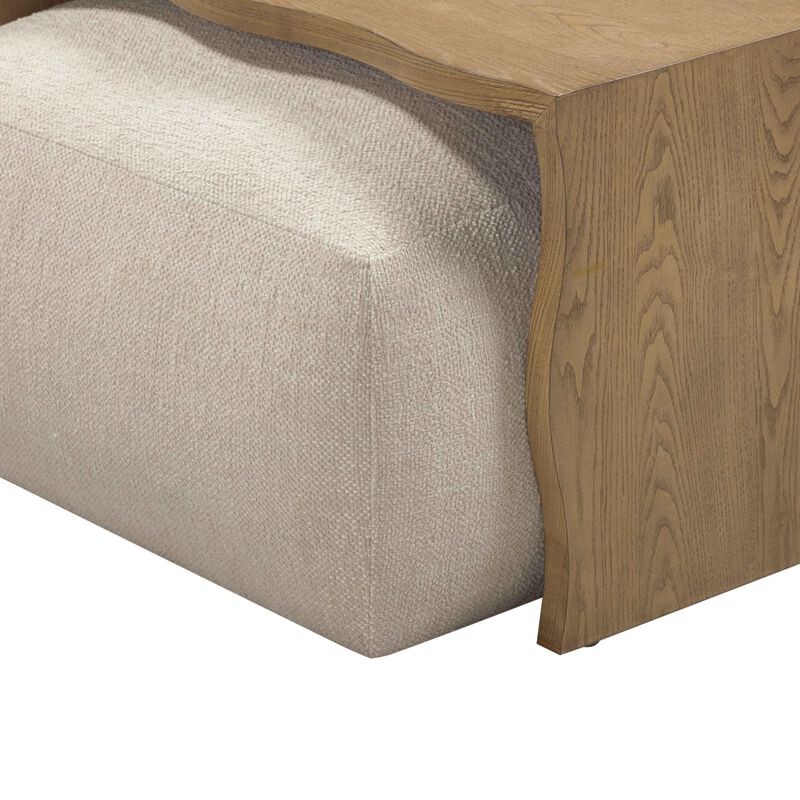Tov Furniture Spencer Performance Basketweave Ottoman with Bridge Table (Cream) image number 7