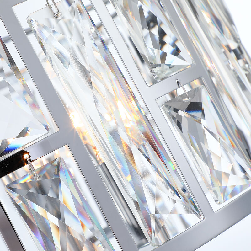 12 in. Modern Glam 3-Light Polished Chrome Semi-Flush Mount Ceiling Light with Clear K9 Crystal image number 8