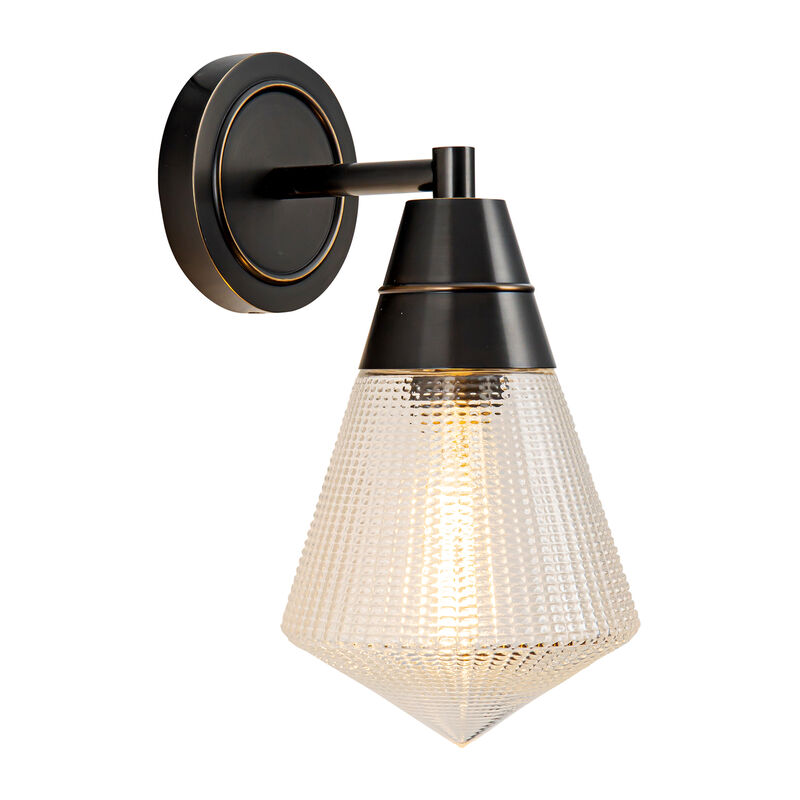 Willard 6-in Urban Bronze/Prismatic Glass 1 Light Damp-Rated Wall/Vanity Light image number 3