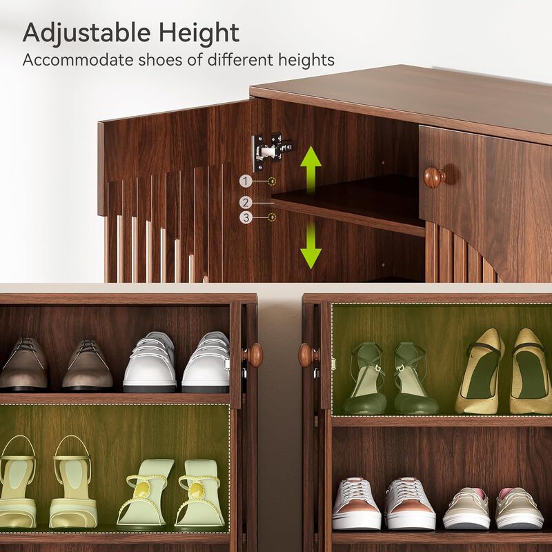 Space-Saving Shoe Storage Cabinet with Adjustable Shelves image number 1