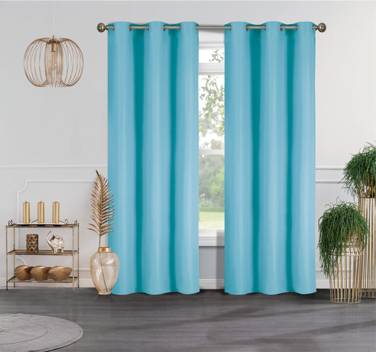Solid Blackout Thermal Grommet Curtain Panels (Set of 2)