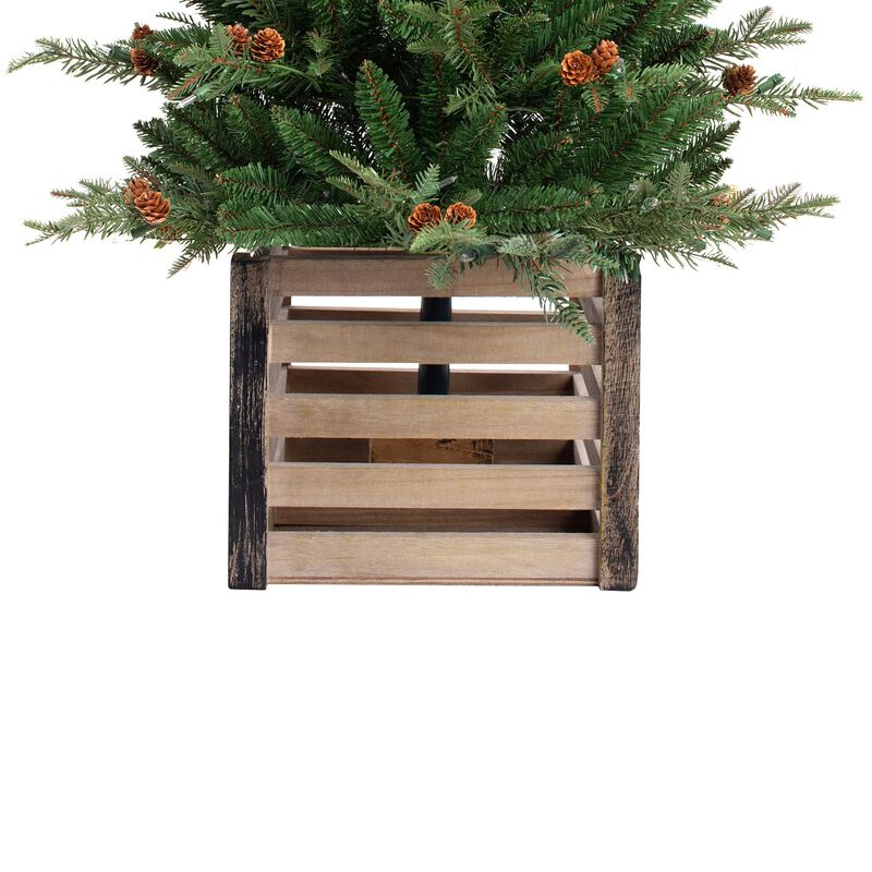 4 Foot Pre-lit Asheville Artificial Fir Christmas Potted Tree image number 3