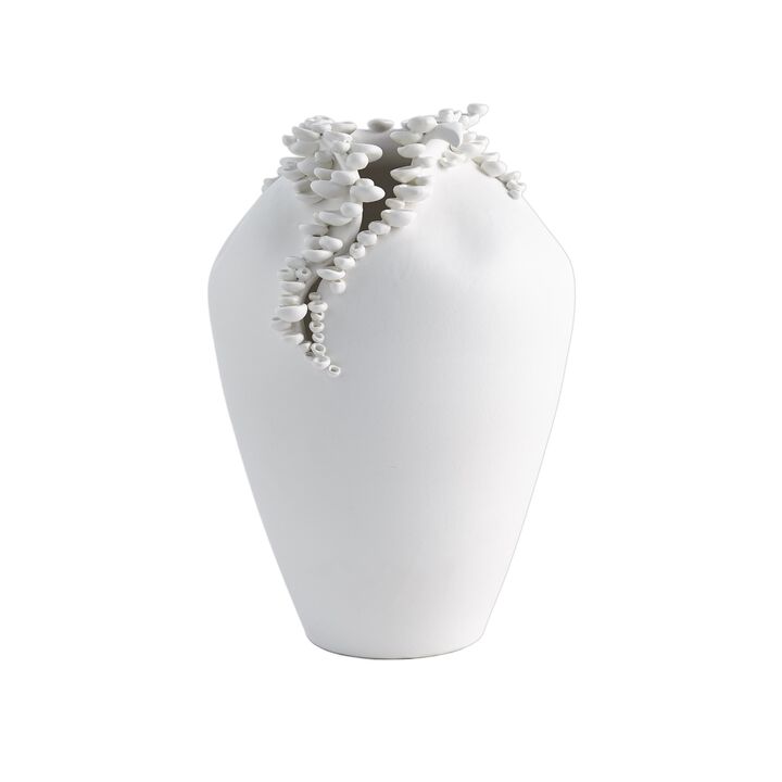Cascading Reef Vase- Short White
