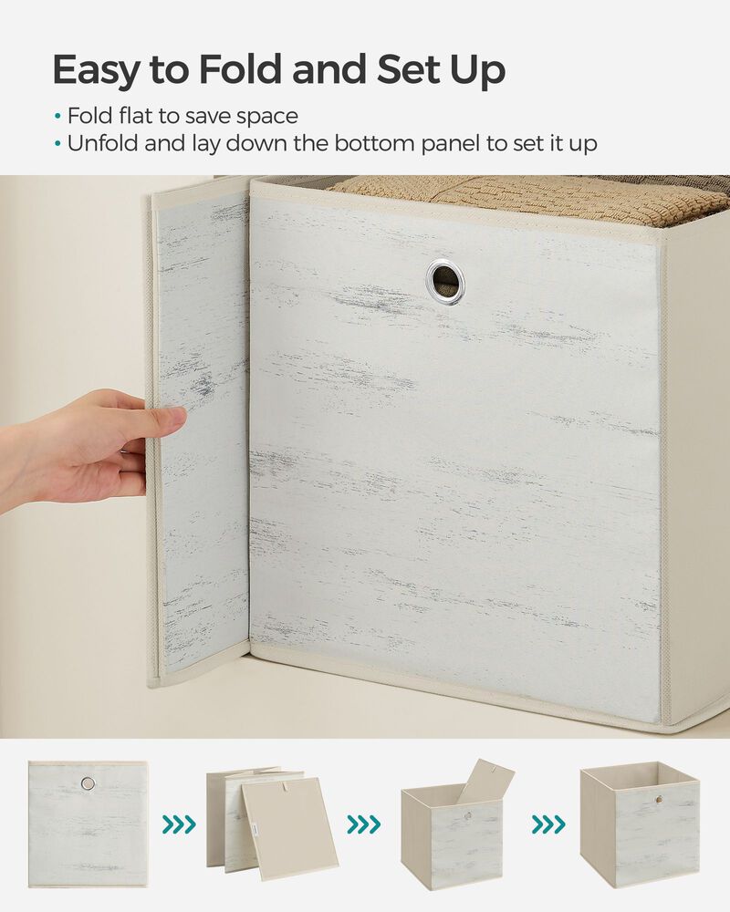 Foldable Storage Organizer Boxes &ndash; Set of 6 Storage Cubes for Clothes