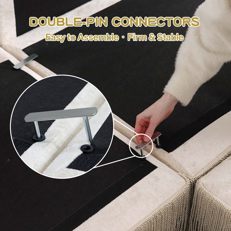 TATEUS Velvet Fabric Sofa image number 7