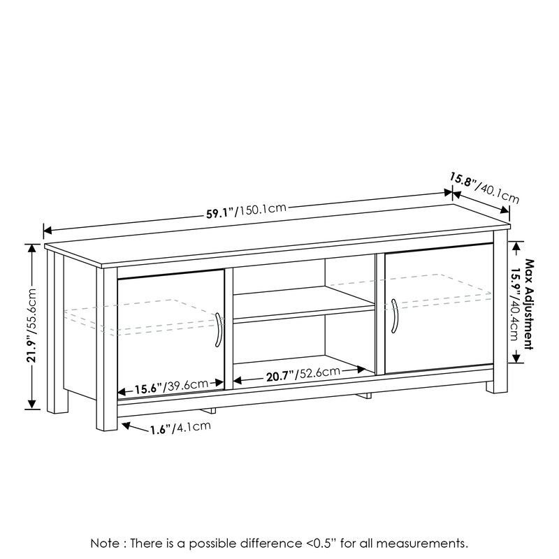 Furinno Furinno Classic TV Stand with Storage for TV up to 65 Inch, Americano