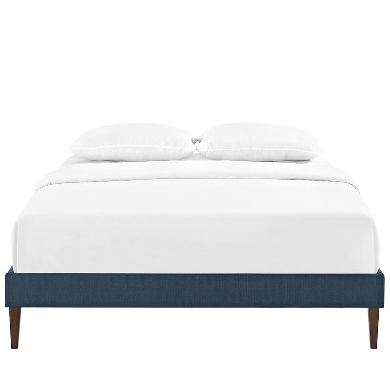 Sharon Fabric Full Bed Frame with Squared Tapered Legs image number 3